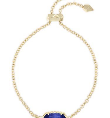 Elaina Gold Adjustable Chain Bracelet in Cobalt