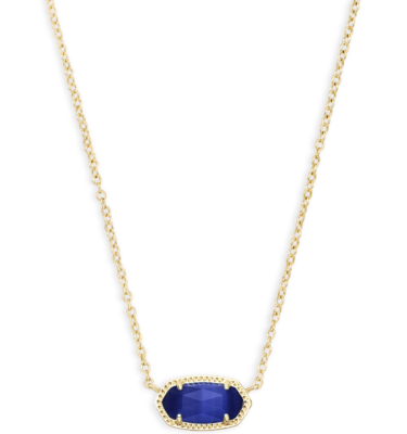Elisa Gold Necklace in Cobalt