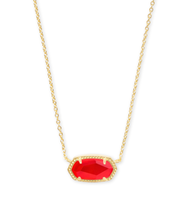 Elisa Gold Necklace in Red