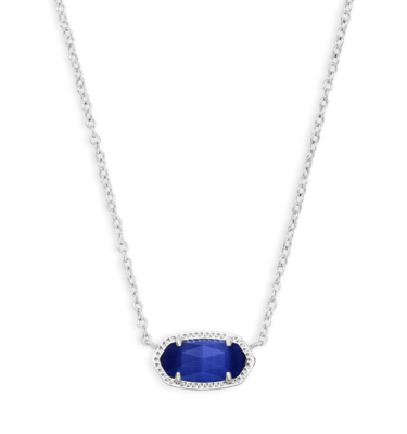 Elisa Silver Necklace in Cobalt