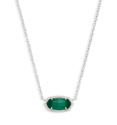 Elisa Silver Necklace in Emerald
