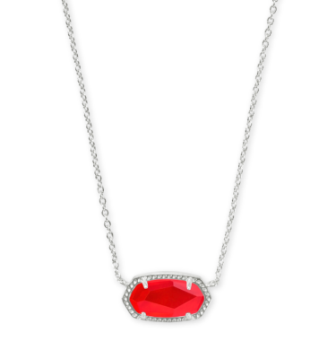 Elisa Silver Necklace in Red