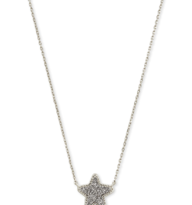 Jae Star Silver Pendant Necklace in Platinum Drusy