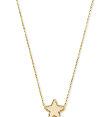 Jae Star Gold Pendant Necklace in Iridescent Drusy