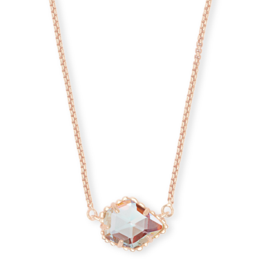 Tessa Gold Pendant Necklace in Dichroic Glass