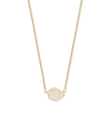 Tessa Gold Pendant Necklace in Iridescent Drusy