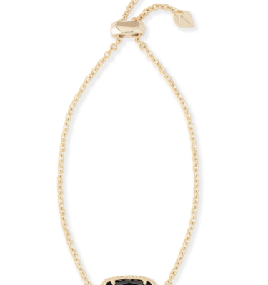 Elaina Gold Adjustable Chain Bracelet in Black
