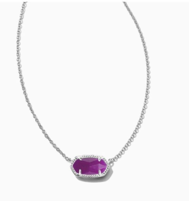 Elisa Silver Necklace in Purple