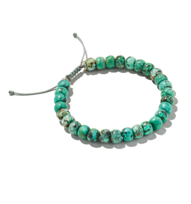 Cade Oxidized Sterling Silver Turquoise Beaded Bracelet